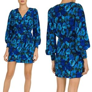 The Kooples Blue Floral Silk Wrap Dress Women’s Size 1 or US 4 Small